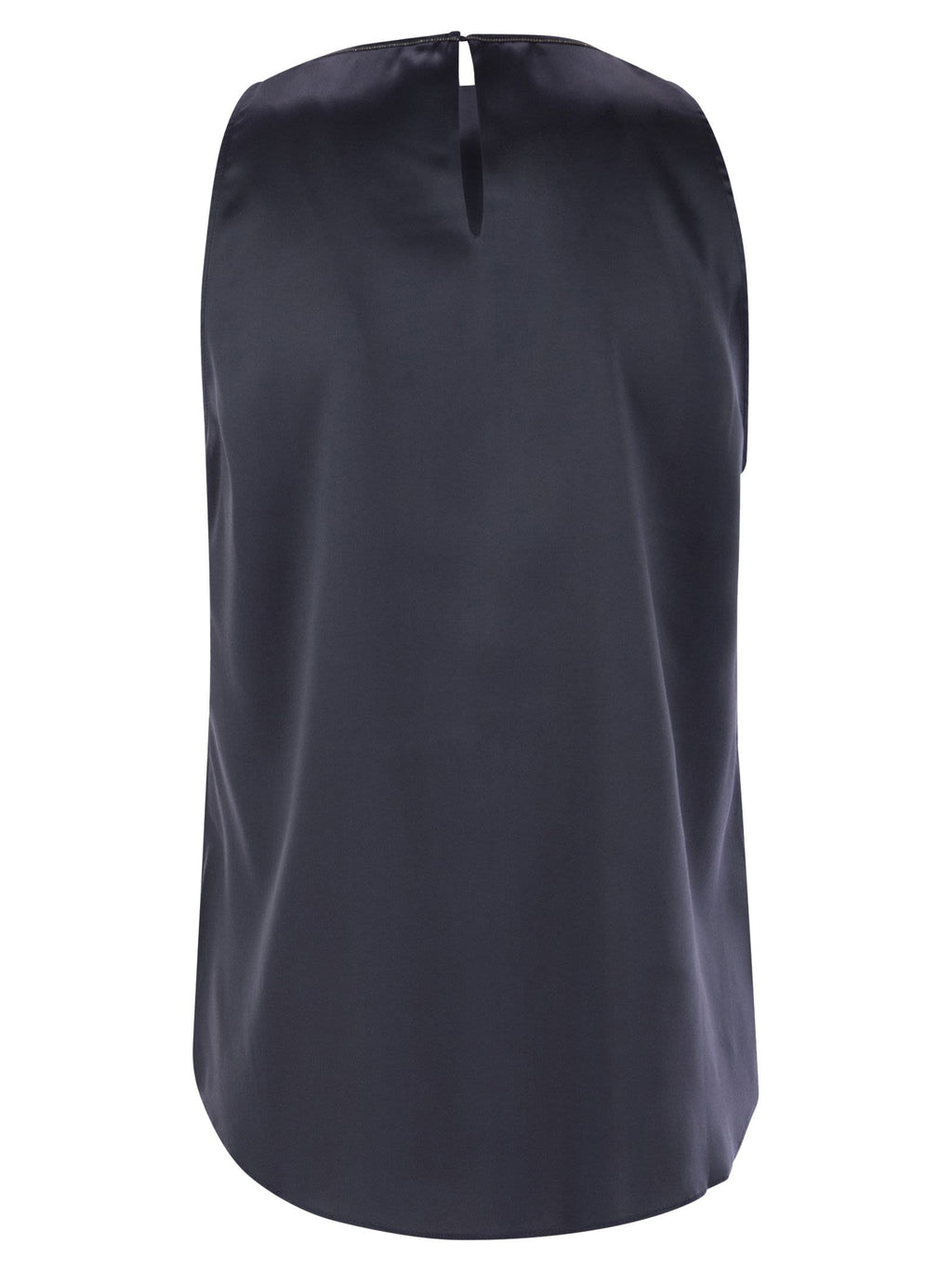 Brunello Cucinelli Women Stretch Silk Satin Top With Jewellery