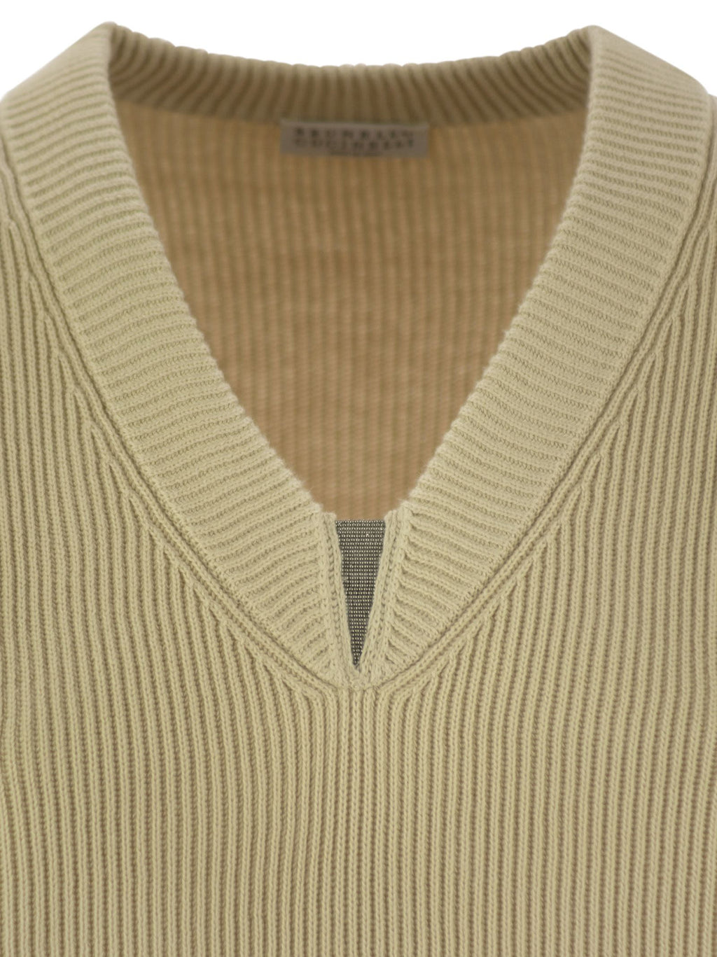 Brunello Cucinelli Women Cotton Rib Sweater With Shiny Detail