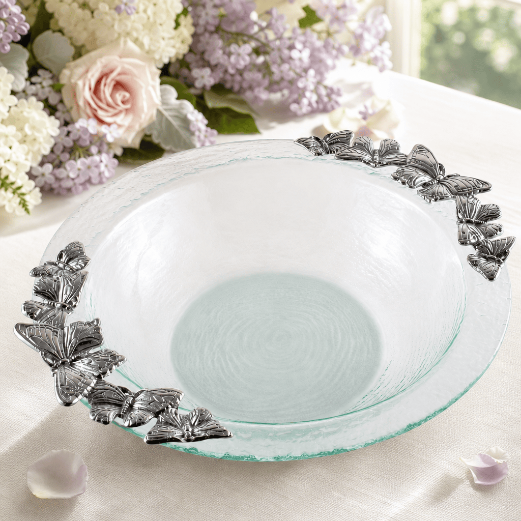 Butterfly Glass Salad Bowl