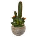 27" Mixed Succulent Artificial Plant in Sand Colored Planter