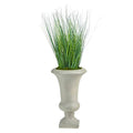 30" Onion Grass Artificial Plant in Sand Colored Urn