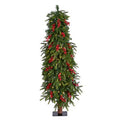 4'Victoria Fir Artificial Christmas Tree with 100 Multi-Color (Multifunction) LED Lights, Berries and 171 Bendable Branches
