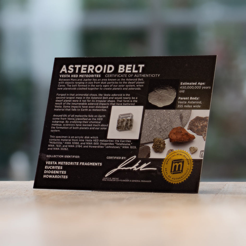Asteroid Belt HED Meteorite Fragments - Display Card