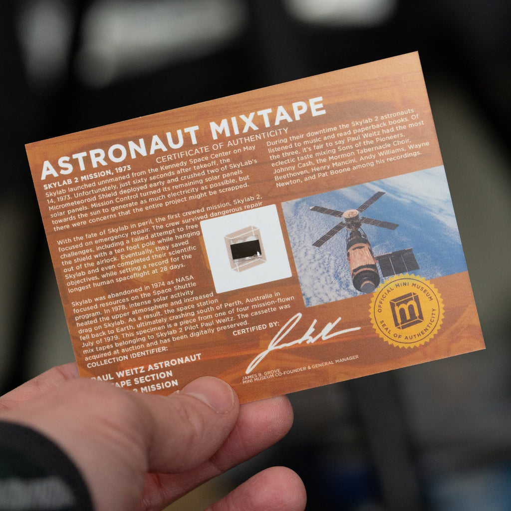 Astronaut Mixtape - Skylab Mission-Flown Cassette Tape - Display Card