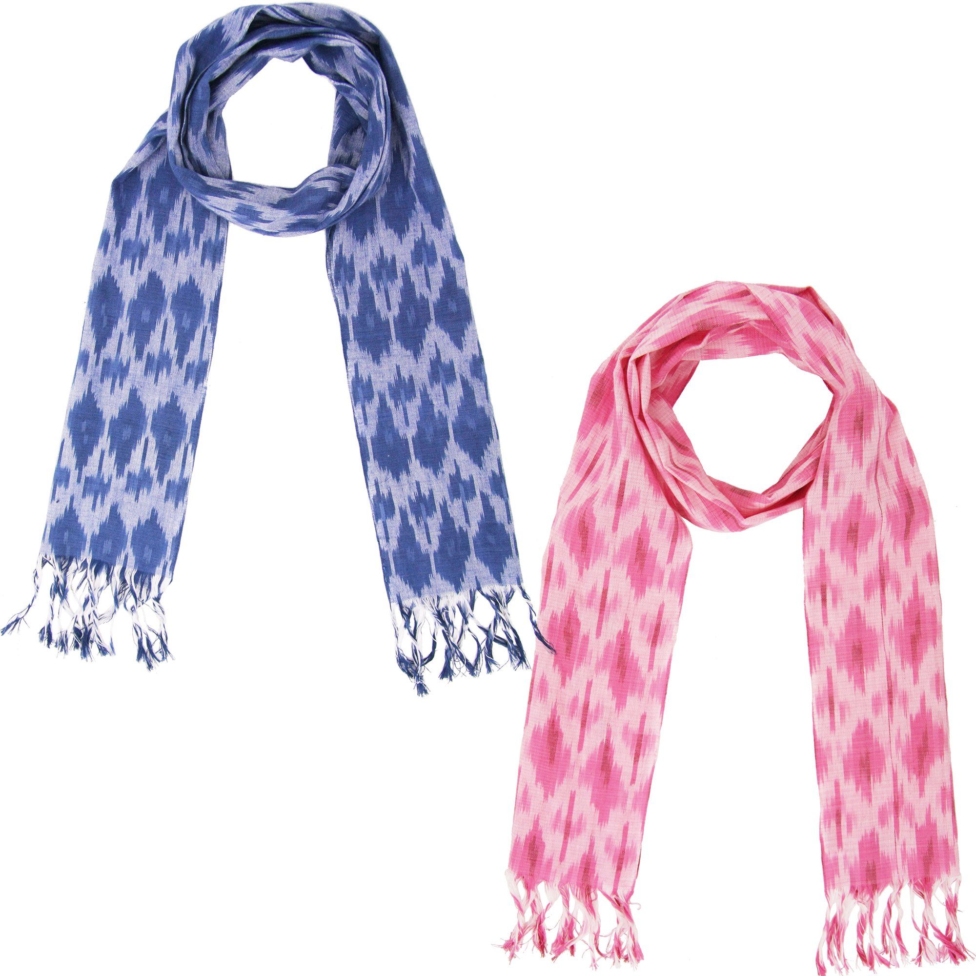 GreaterGood Atitlan Ikat Woven Cotton Scarf - Handcrafted in Guatemala