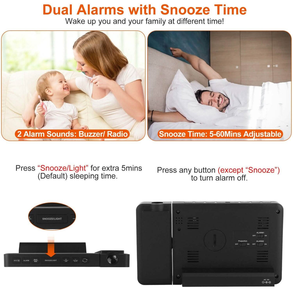 Atomic Projection Alarm Clock - PhishStones Products