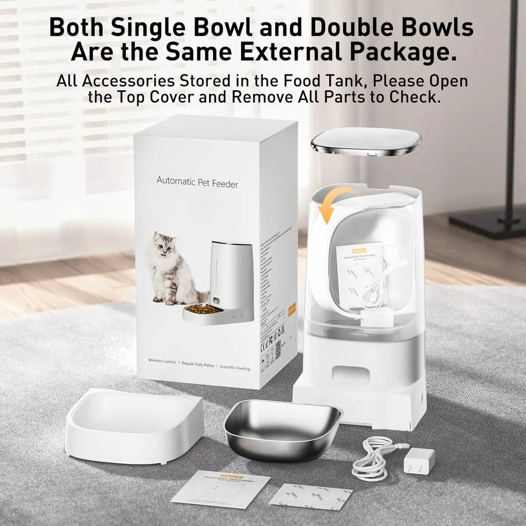 Automatic WiFi Pet Feeder 4L – Smart Kibble Dispenser for Cats & Small Dogs, App - Controlled Portion Timer & Remote - PhishStones Products
