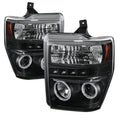 SPYDER Ford F250/350/450 Super Duty 08-10 Projector Headlights CCFL Halo LED Blk PRO-YD-FS08-CCFL-BK 5030160