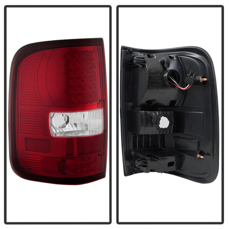 SPYDER Xtune Ford F150 Styleside 04-08 LED Tail Lights Red Clear ALT-ON-FF15004-LED-RC 5034069