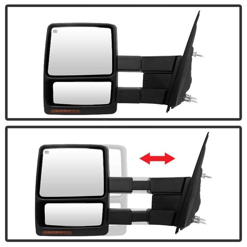 SPYDER Xtune Ford F150 07-14 Power Heated Amber LED Signal Telescoping Mirror Left MIR-FF15007S-PWH-AM-L 9935381
