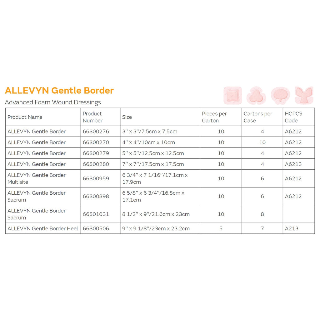 Allevyn™ Gentle Border Sacrum, 16.8 x 17.1 Centimeter 66800898