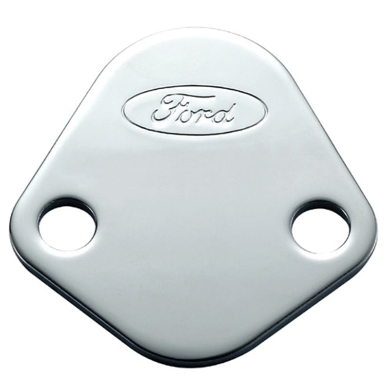 Ford Fuel Pump Block-Off Plate Chrome w/Ford Logo FRD302-290