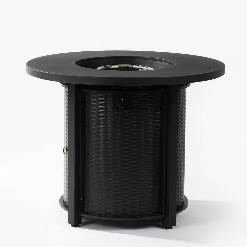 Propane Gas Fire Pit Table, 50000 Btu Round Steel Fire Pit