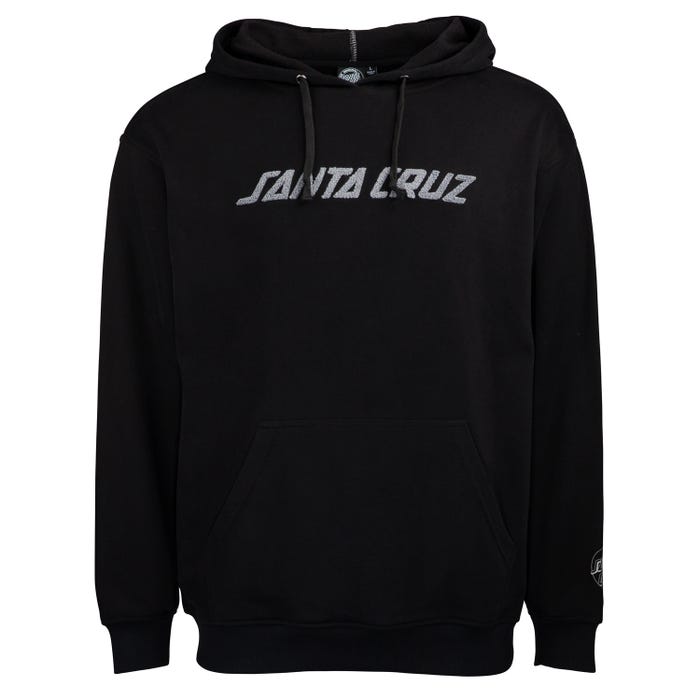 Santa Cruz Strip Chenille Pullover Hooded Mens Sweatshirt - Black