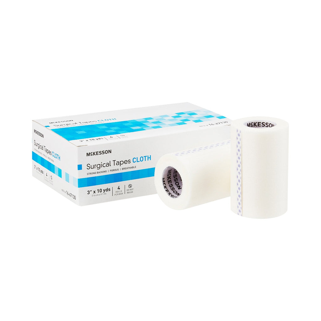 McKesson Silk-Like Cloth Medical Tape, 3 Inch x 10 Yard, White 16-47130