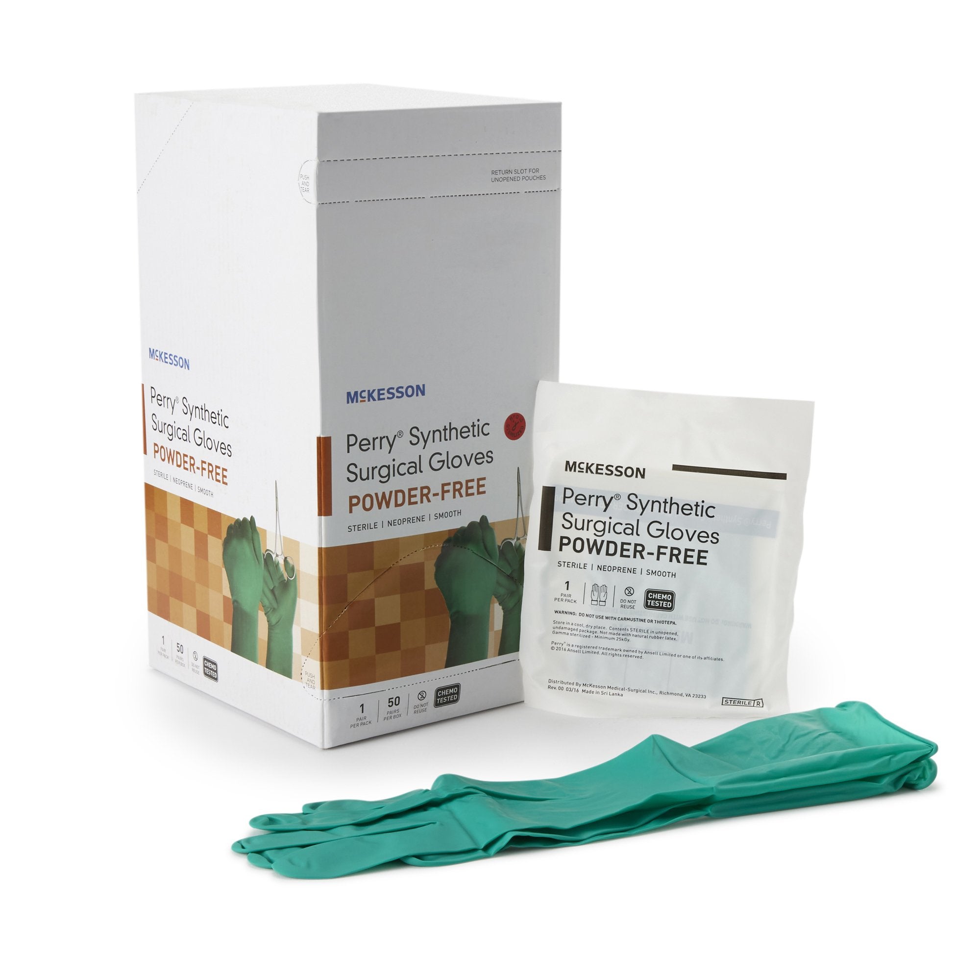 McKesson Perry® Performance Plus Polychloroprene Surgical Glove, Size 6, Green 20-2560N
