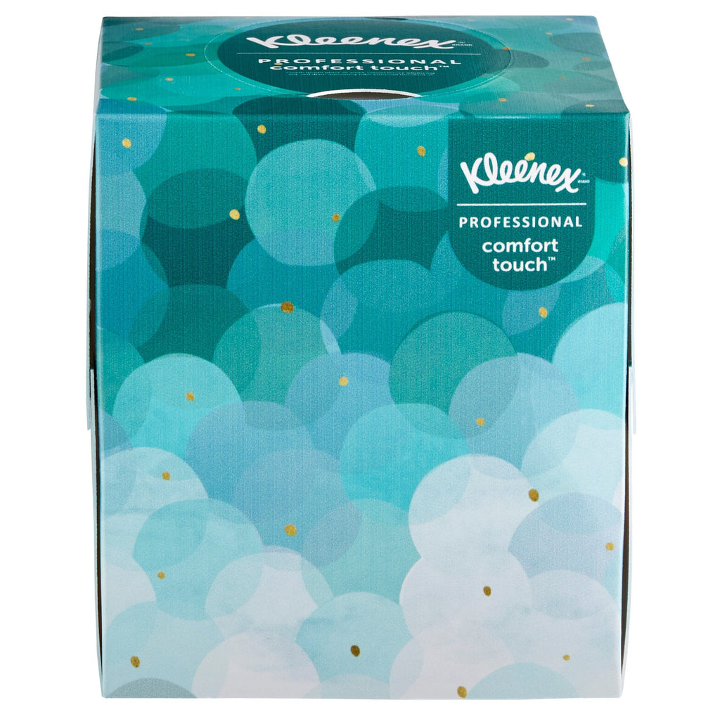 Kleenex Facial Tissue, 2-Ply, Cube Container, Boutique White, 8-2/5" X 8-2/5" 21270