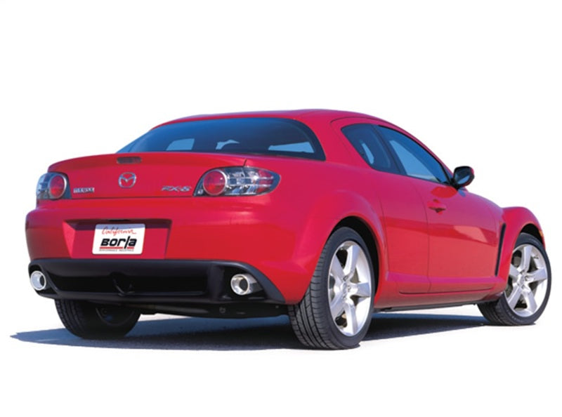 Borla 03-09 Mazda RX-8 1.3L Single Round Rolled Angle-Cut Cat-Back Exhaust 1014015