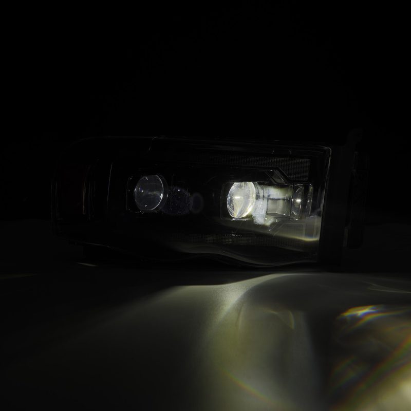 AlphaRex 02-05 Dodge Ram 1500 PRO-Series Projector Headlights Plank Style Alpha Black w/Seq Signal 880572 *Discontinued