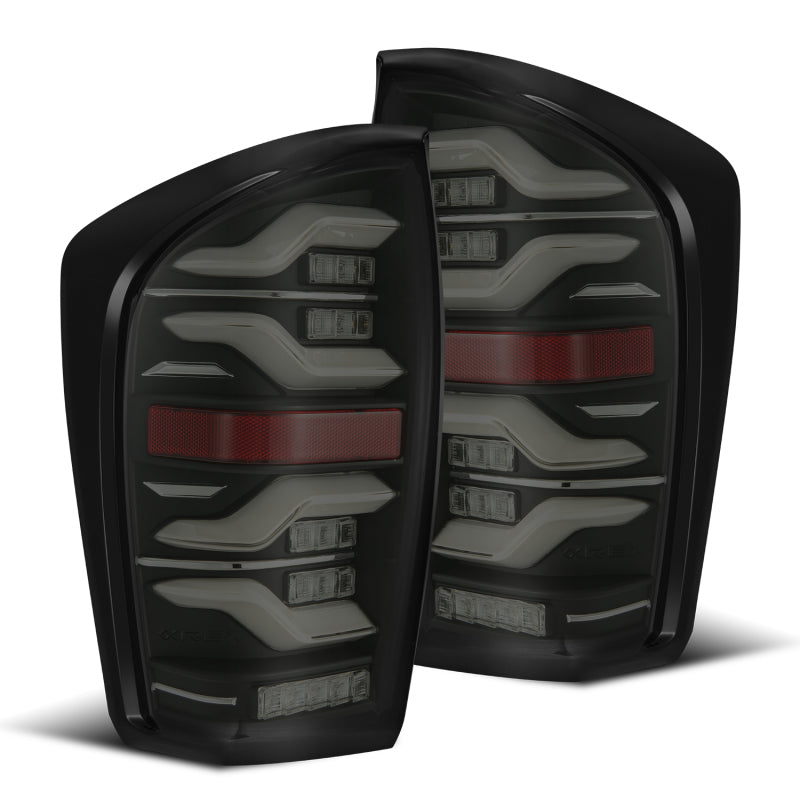 AlphaRex 16-21 Toyota TacomaLUXX LED Taillights Blk w/Activ Light/Seq Signal 680090 *Discontinued
