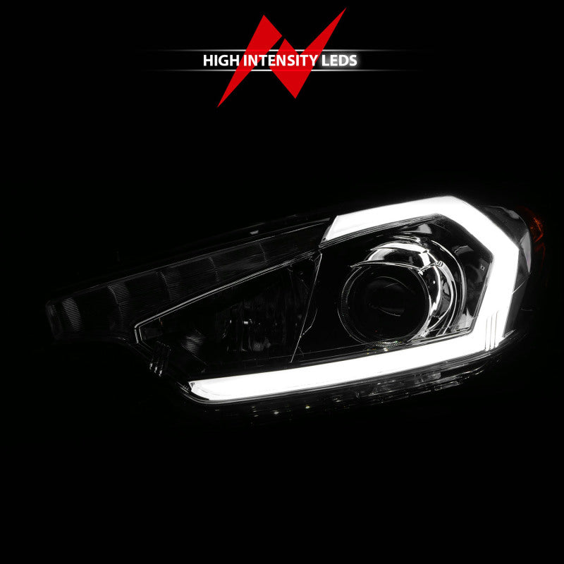 ANZO 2014-2016 Kia Forte Projector Headlights w/ Light Bar Chrome Housing 121561