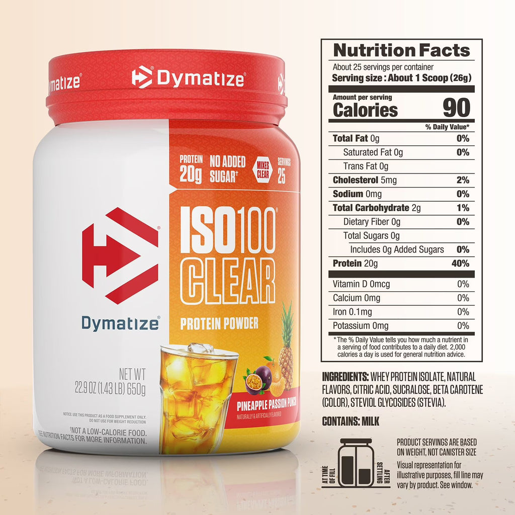 Dymatize ISO 100 Clear Protein Powder 25 Servings -650gms