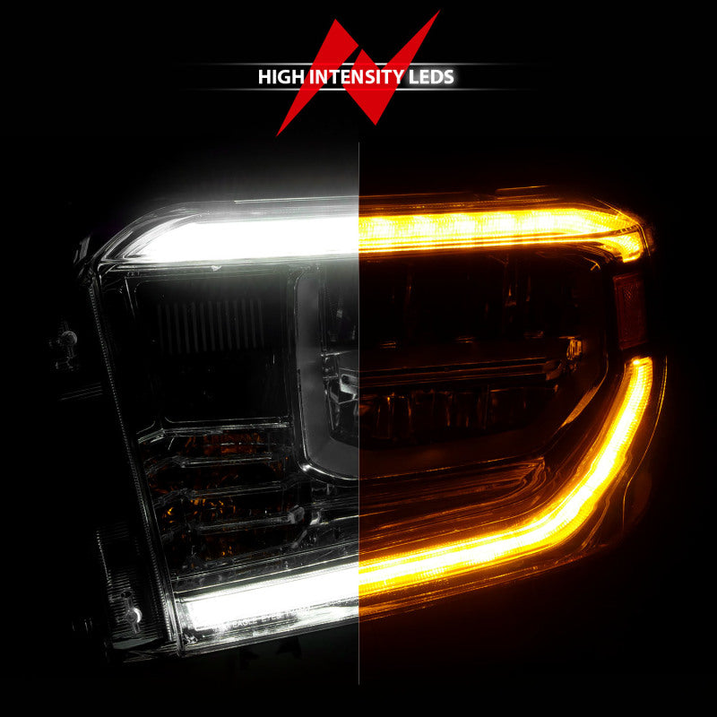 ANZO 2014-2017 Toyota Tundra LED Crystal Headlights w/ Switchback Chrome Housing w/ DRL 111532