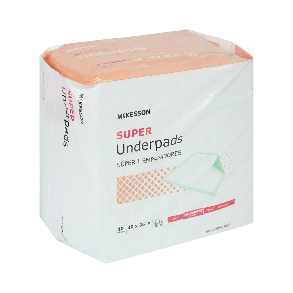 McKesson Super Moderate Absorbency Underpad, 30 x 36 Inch - 60 ct. UPMD3036