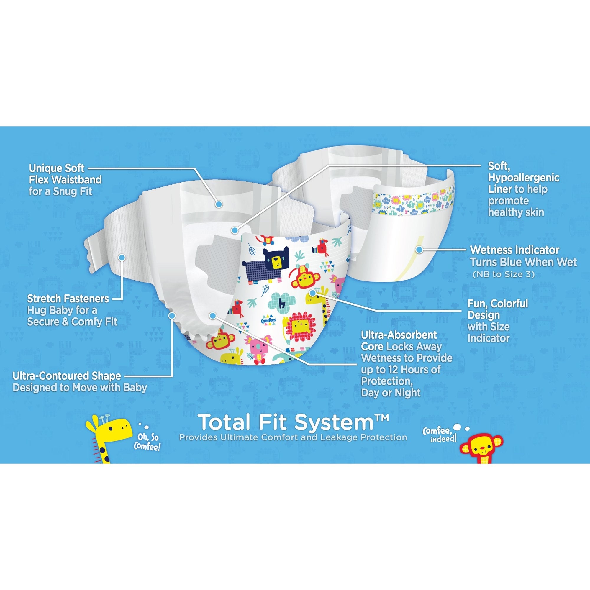 Attends Comfees Premium Baby Diapers, Moderate-Absorbent, Size 7 CMF-7