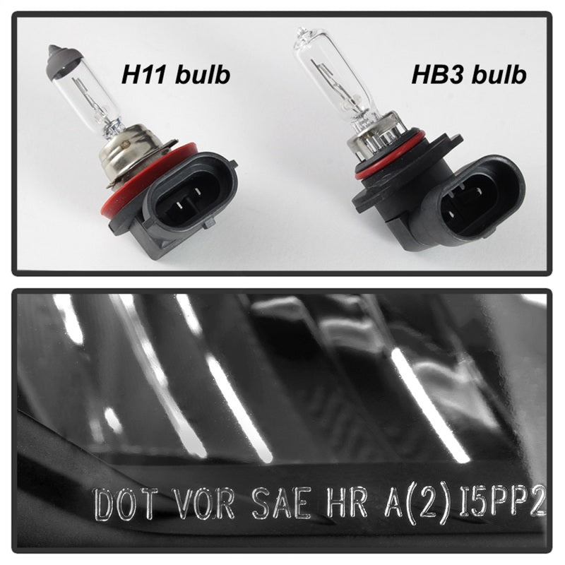 SPYDER xTune 14-15 Chevy Silverado 1500 (New Body) OEM Style Headlights w/Trim - Blk (HD-JH-CS14-CC-BK) 9042447