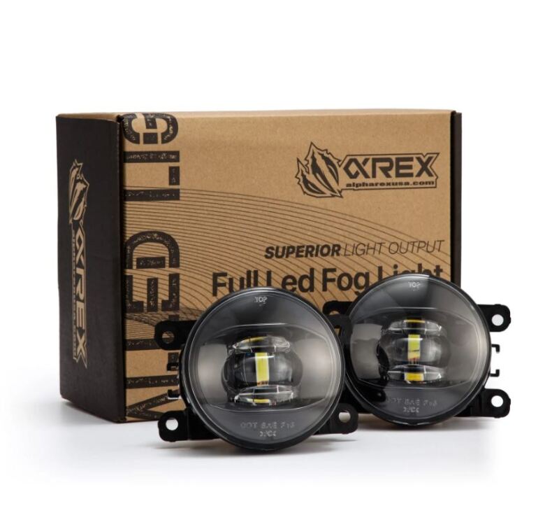 AlphaRex Universal Acura/Ford/Honda/Subaru/Nissan DoubleTap Dual Color LED Proj Fog Lights - Wt/Ambr 210002 *Discontinued
