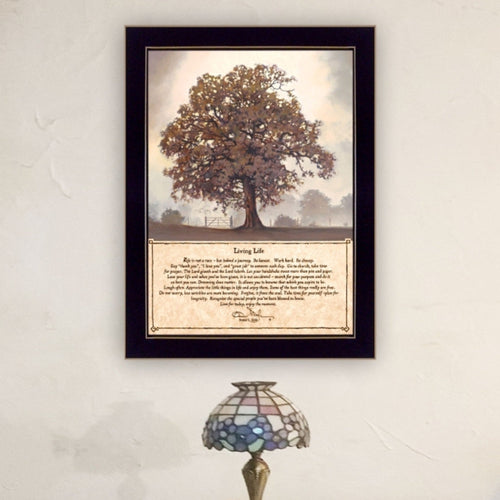 "Living Life" Framed Wall Art by Bonnie Mohr | Inspirational Farmhouse Print — Ready to Hang, Living Room & Bedroom Decor