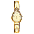 Exquisite Diamond Encrusted Snake Head Water Drop Design Womens Quartz Watch