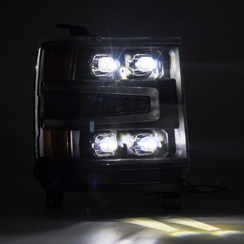 AlphaRex 16-18 Chevy 1500HD NOVA-Series LED Proj Headlights BK w/Actv Lgt/SeqSig & DRL (Req 810023) 880237 *Discontinued