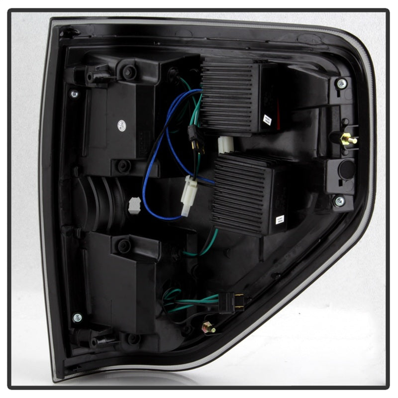 SPYDER xTune 09-14 Ford F-150 Light Bar LED Tail Lights - Black Smoke (ALT-JH-FF15009-LBLED-BSM) 9042195