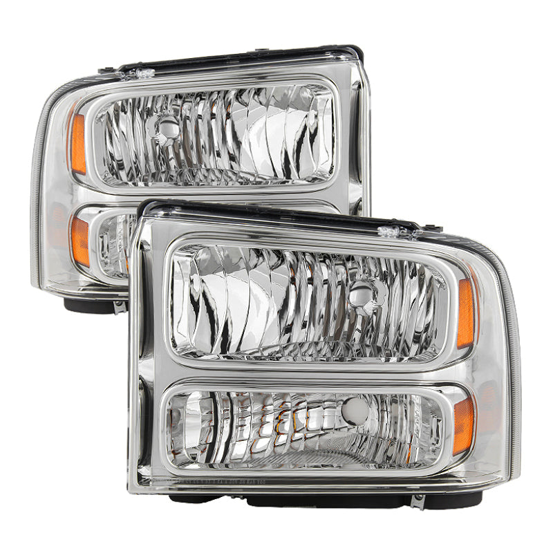 SPYDER Xtune Ford F250 F350 F450 Superduty Excursion 99-04 Headlights Chrome HD-JH-FF25099-HA-C 9033018