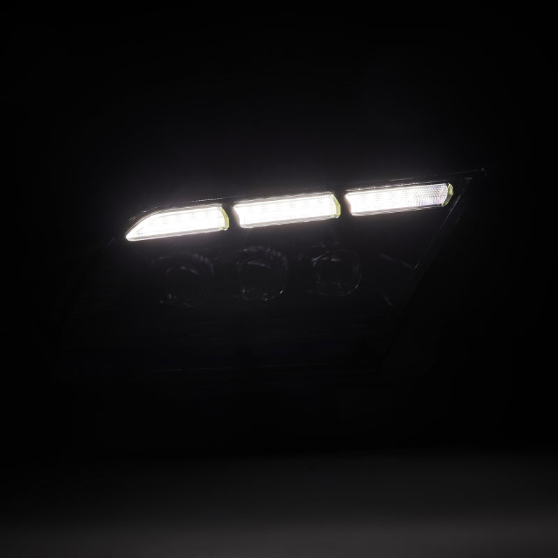 AlphaRex 13-14 Ford Mustang NOVA LED Proj Headlights Alpha-Blk w/Actv Light & Seq.Sig / SB DRL 880488 *Discontinued