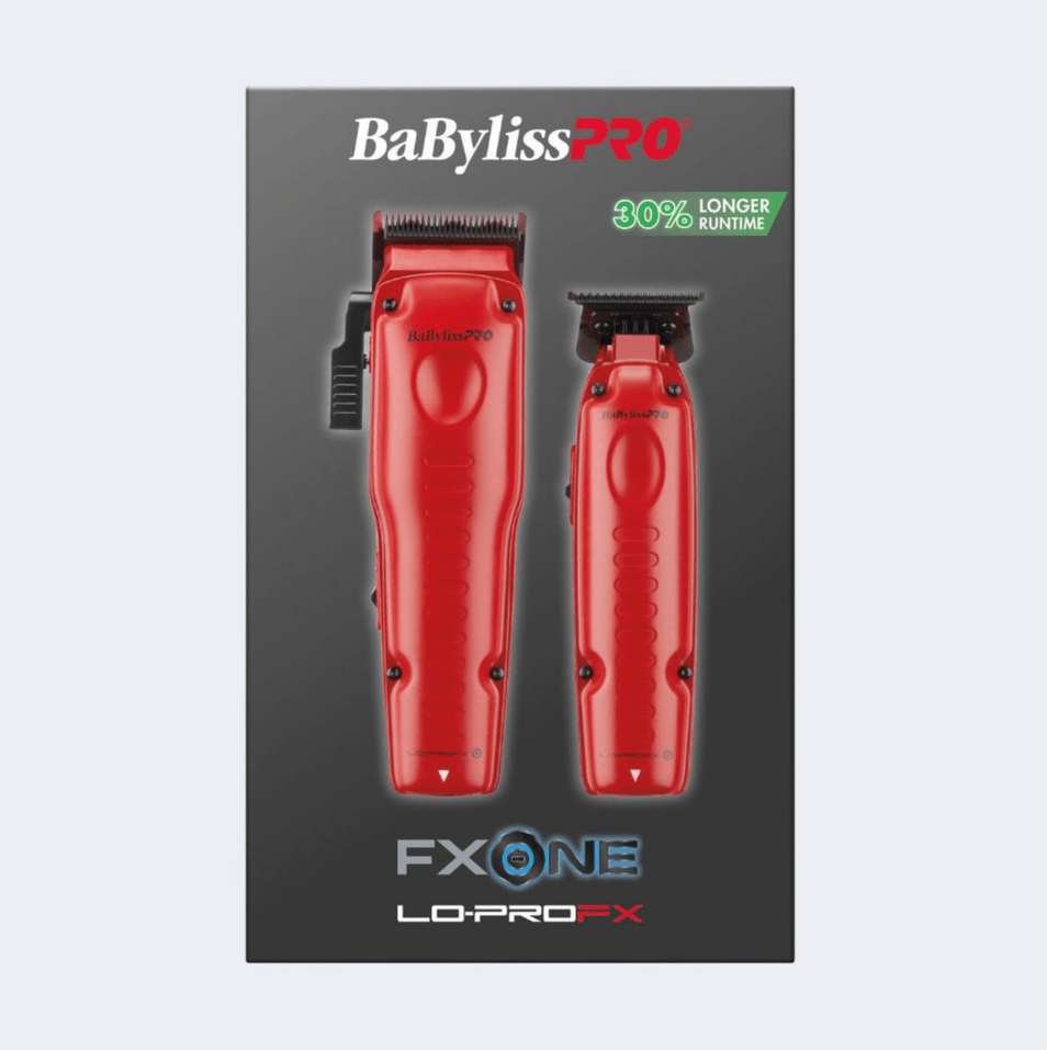 BaBylissPRO® FXONE™ Lo - ProFX Limited Edition Matte Red Clipper, Trimmer & Boosted Battery Gift Set - PhishStones Products