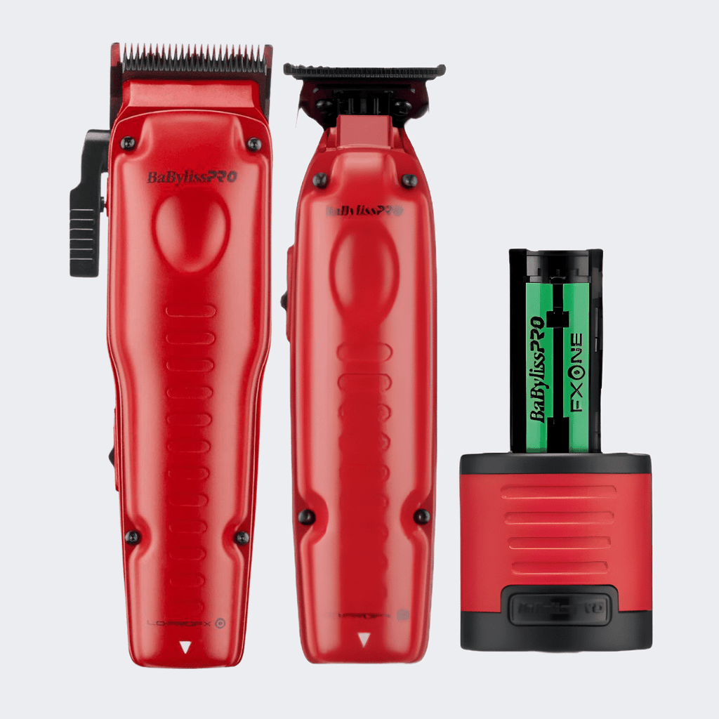 BaBylissPRO® FXONE™ Lo - ProFX Limited Edition Matte Red Clipper, Trimmer & Boosted Battery Gift Set - PhishStones Products
