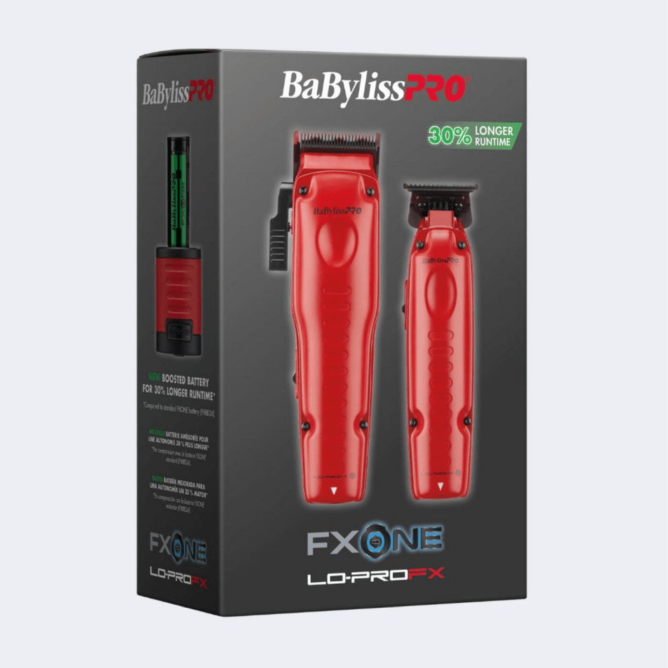 BaBylissPRO® FXONE™ Lo - ProFX Limited Edition Matte Red Clipper, Trimmer & Boosted Battery Gift Set - PhishStones Products