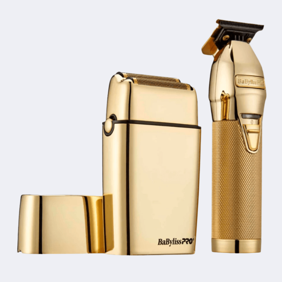 BabylissPro Gold Trimmer & Double - Foil Shaver Gift Set FXDUOFS2TG - PhishStones Products