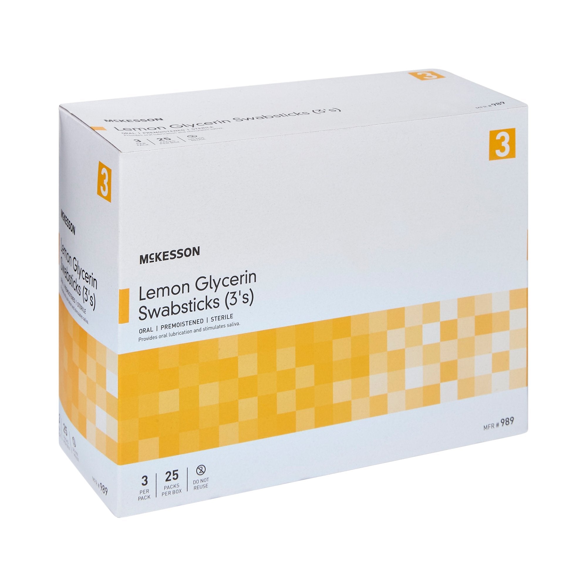 McKesson Oral Swabstick, Lemon Glycerin, Sterile 989