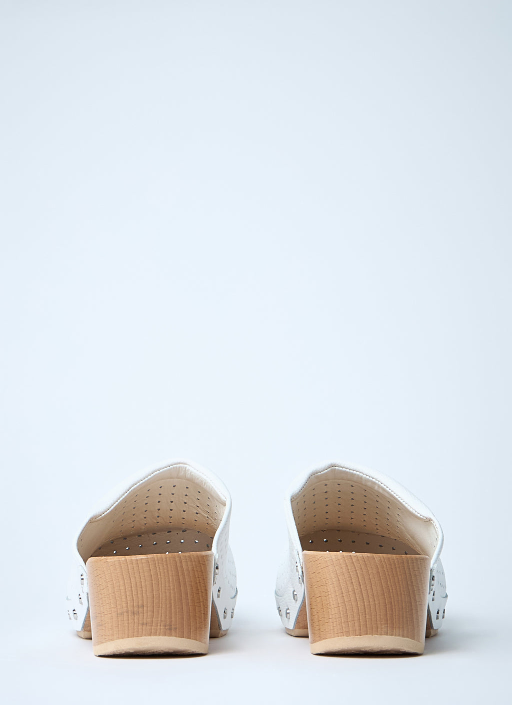 Balenciaga Women Perforated Heeled Clogs