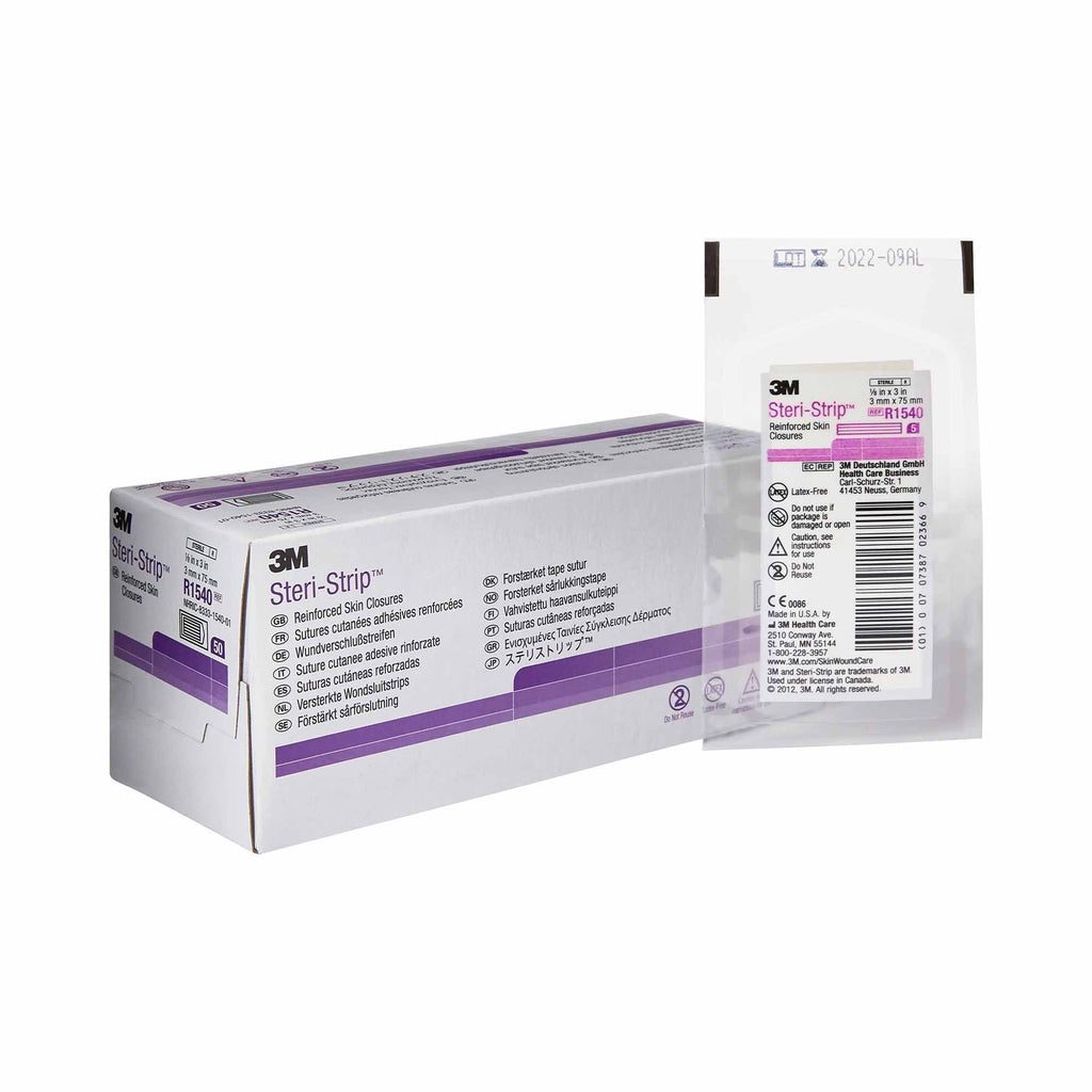 3M Steri-Strip Skin Closure Strips, nonwoven Material, Reinforced Strip, White R1540