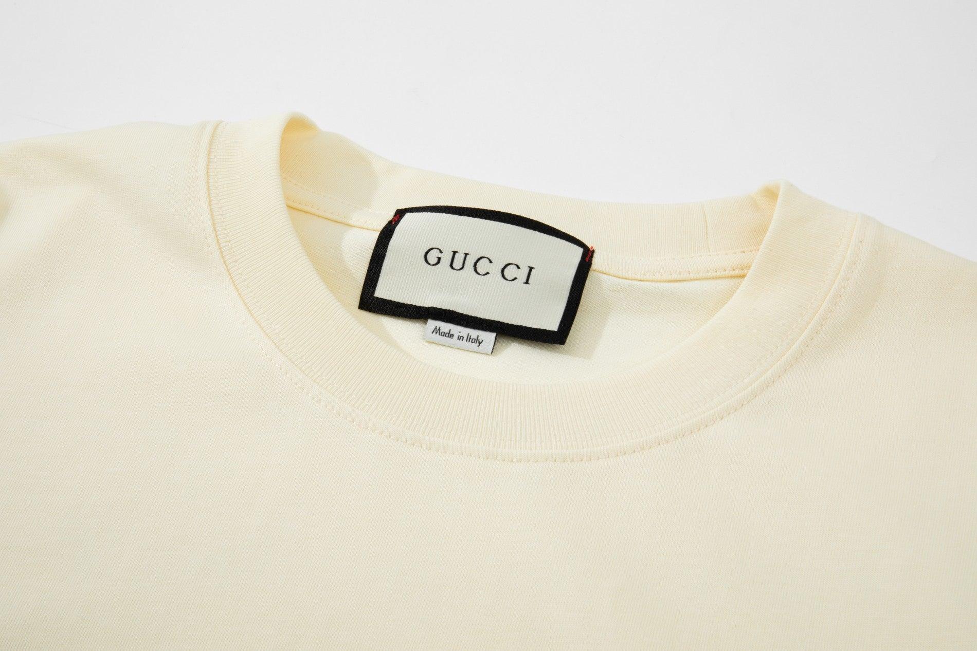 Gucci T-Shirt Without Collar ''Beige-Orange