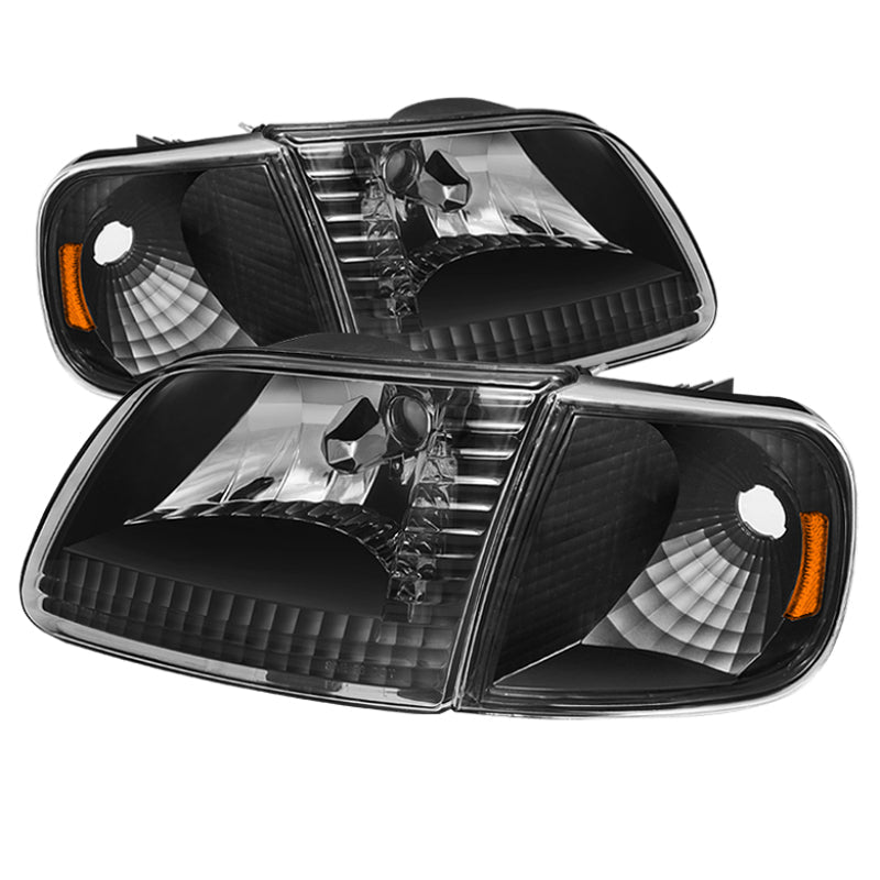 SPYDER Xtune Ford F150 97-03 / Expedition 97-02 Crystal Headlights w/Corner Black HD-JH-FF15097-SET-AM-BK 5070319