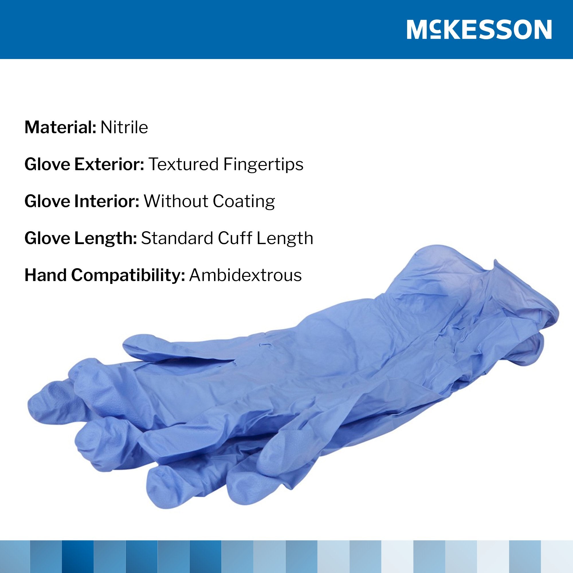 McKesson Confiderm® 3.5C Nitrile Exam Glove, Extra Small, Blue 14-6972C