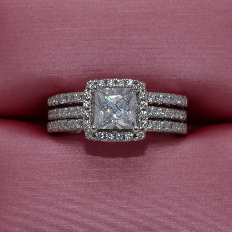 Women's Fashion Versatile Simple Zircon Ring