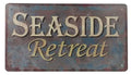 Rustic Tin Seaside Retreat Beach Sign 10""