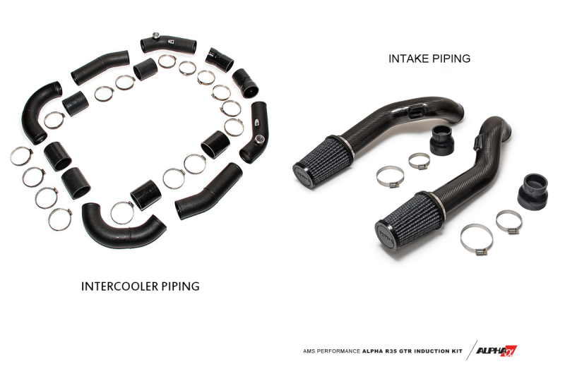 AMS Performance 09+ GT-R R35 Induction Kit w/Stock Turbos/Intercooler/TB/Manifolds/TiAL Flanges ALP.07.09.0003-2